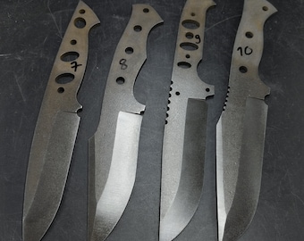 Stonewash Knife Making Blade Blank, Hardened K110 (D2) Steel Knife Maker Supplies