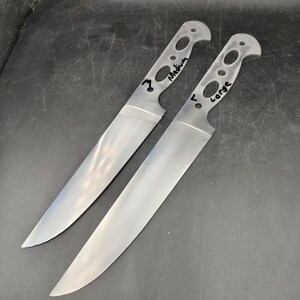 Hardened Kitchen Knife Blank Set, 4 pcs Full Flat Butcher Blades, Stainless Steel Skinning Boning Knife Maker Supplies Breaking Knife Custom Making Steel Craft Supply