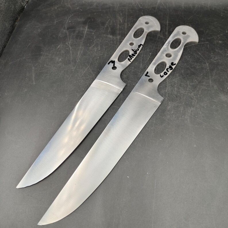 Hardened Kitchen Knife Blank Set, 4 pcs Full Flat Butcher Blades, Stainless Steel Skinning Boning Knife Maker Supplies Breaking Knife Custom Making Steel Craft Supply
