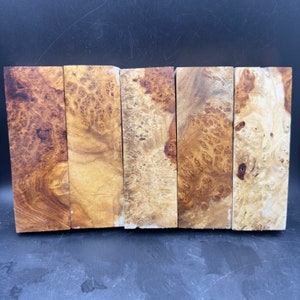 Amboyna Burl Wood Blank Knife Handle Material, Knife Making Supplies, Exotic Wood Pen Block