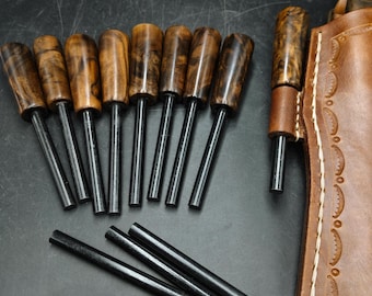 Ferro Rod Blank or Walnut Handle Fire Starter, Knife Maker Supplies 8x80 mm Bushcraft Survival Flint Stick