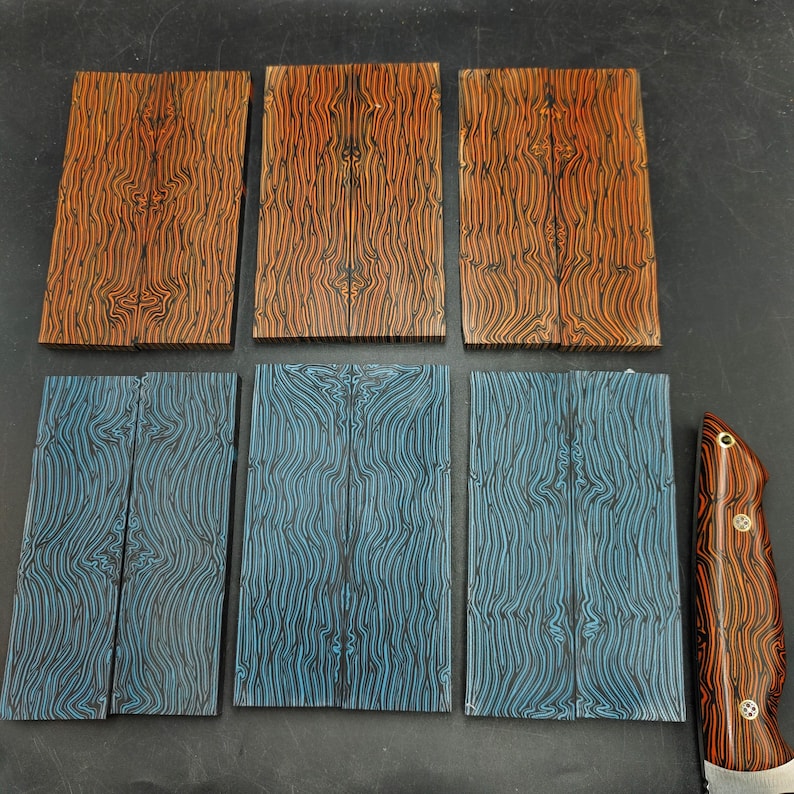 G10 Knife Scales, Vibrant Color Bookmatched Pair Premium Knife Making Handle Material, knife maker shop, knife making supplies