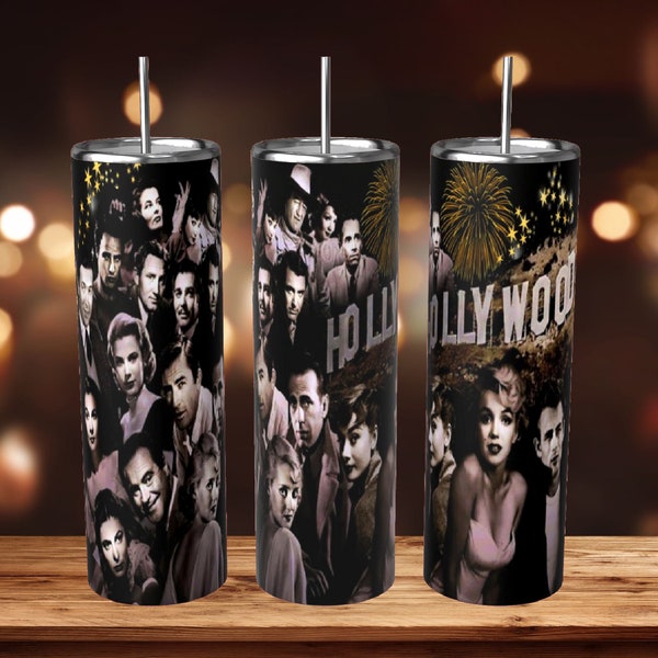 20oz Skinny Straight Hollywood Icons Tumbler Design