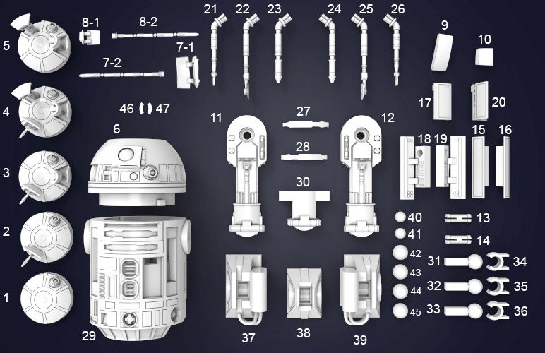 Star Wars R2D2 STL R2D2 3D Model R2D2 3D Print Files R2D2 - Etsy Australia