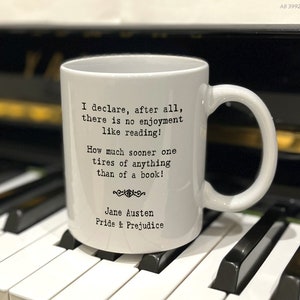 Jane Austen Pride and Prejudice Reading Quote Ceramic Tea Coffee Mug Cup 11oz