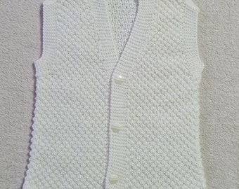 Handgestrickte Woll-Weste