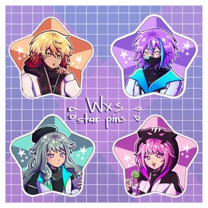 Project Sekai Wonderlands x Showtime Cyberpunk Pinback Star Buttons