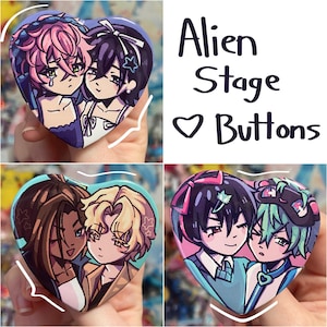 Alien Stage Heart Buttons— Mizisua, Ivantill, Hyuluka