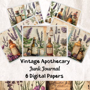Apothecary Junk Journal Kit - Vintage Ephemera - Digital Download - Crafting Supplies