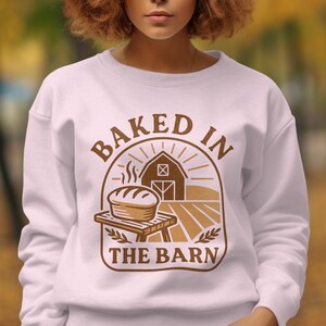 Baked in the Barn Sublimation Design, Farmhouse PNG, Country Bakery Image, 300 DPI Transparent PNG, 5000 x 5000, Digital Download