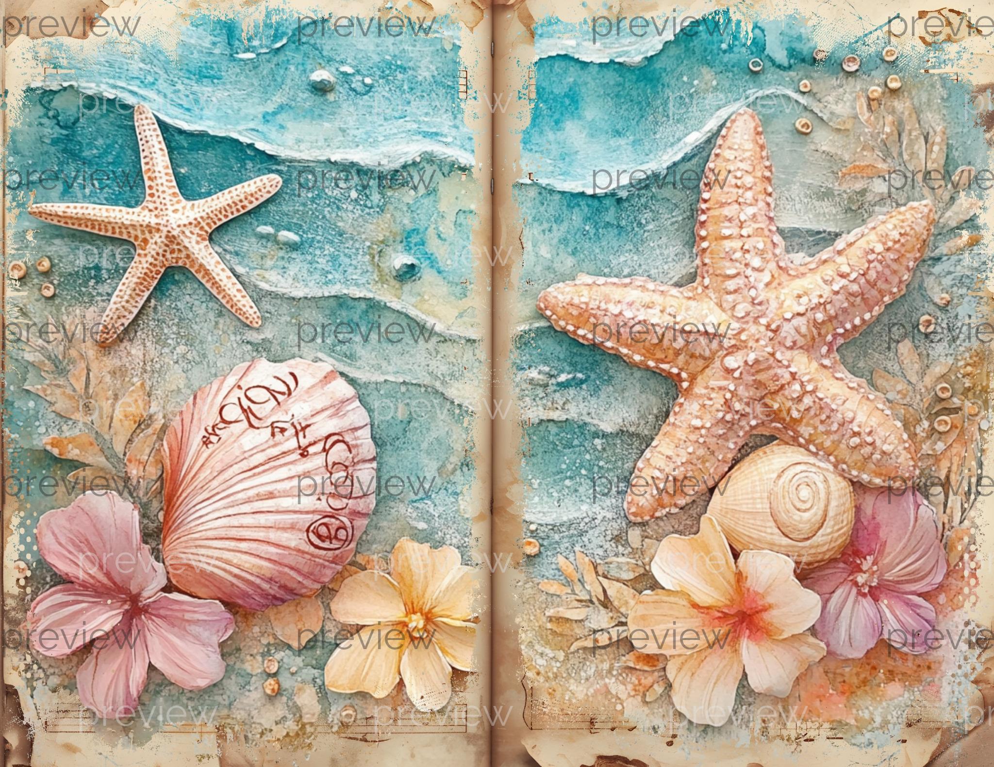 Ocean Breeze Junk Journal Kit, Beach Digital Pages, Seaside ...