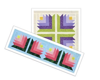 Seerosen Quilt Anfänger Tischläufer & Mini Quilt (PDF-Anleitung)