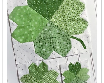 Shamrock Quilt Block Pattern: Scrappy Clover Design (PDF Pattern)