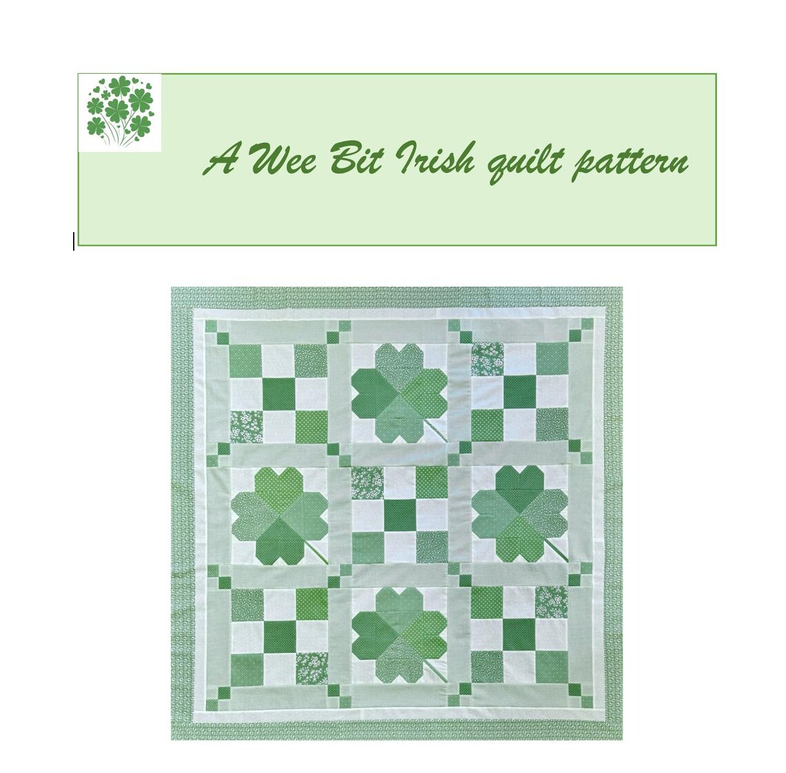 Wee Bit Wee Bit Irish Quilt Pattern, St. Patrick's Day Throw (PDF Pattern) - Etsy