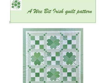 Wee Bit Irisches Quilt-Muster, St. Patrick's Day Throw (PDF-Muster)