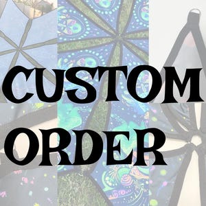 Custom order. Psychedelic Patterns UV Canopy – Blacklight-Active Ceiling Art for Psytrance Festivals, Raves & Meditation Rooms