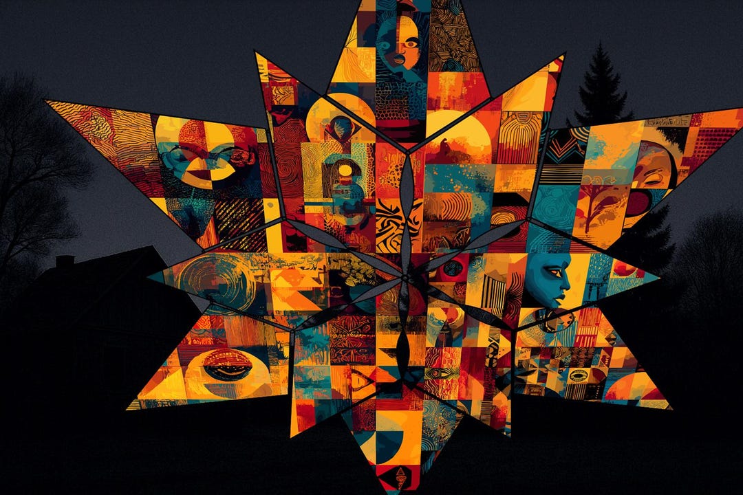 Patchwork Rave UV Reactive African Patchwork Canopy, Psychedelic Tribal Mandala ...