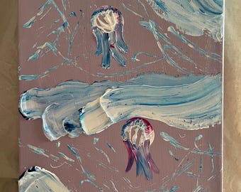 Original acrylic painting “ Dance of the Jellyfish ” – Abstract Hand-Painted artwork on stretched canvas, ready to hang