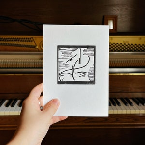 pianomellows [midday] - 5x7” original linoprint artwork