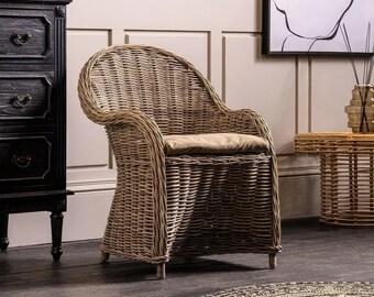 Queening Rattan Sessel, Lounge sessel, Sofa stuhl, Rattan gewebte Esszimmerstühle, Korb Schreibtisch stuhl