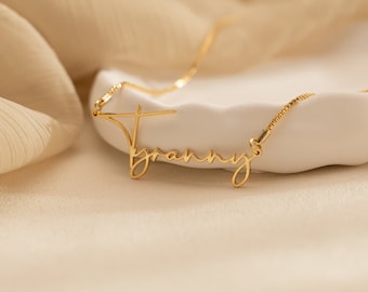 Aangepaste naam ketting goud, gepersonaliseerde naam ketting zilver, handgemaakte monogram ketting, sierlijk cadeau voor moeder/zus/vrienden, verjaardagscadeau