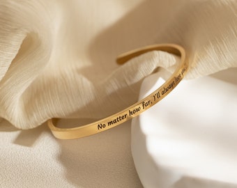 Bracciale con scrittura a mano per donna, bracciale inciso in oro, messaggio personalizzato, braccialetto impilabile, regalo per la festa della mamma, regalo fatto a mano per lei