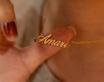 Aangepaste naam ketting, gouden naam ketting, gepersonaliseerde naamplaatje ketting zilver, handgemaakte monogram ketting, cadeau voor vriendin/zus/moeder