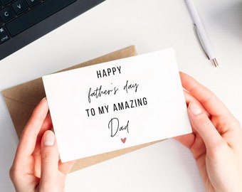 Feliz Día del Padre a mi increíble papá, Tarjeta sencilla para el Día del Padre, Tarjeta linda para el Día del Padre, Tarjeta de felicitación del Día del Padre de parte de un niño, Tarjeta única para papá