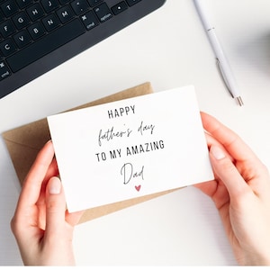Joyeuse fête des pères à mon incroyable papa, carte simple pour la fête des pères, jolie carte pour la fête des pères, carte de voeux fête des pères pour enfant, carte unique pour papa