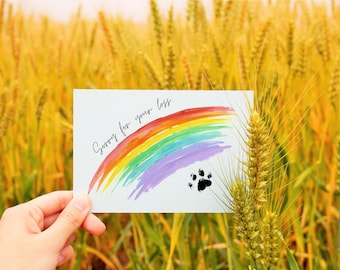Printable Pet Loss Sympathy Card, Heartfelt Condolences Card, Sorry for your loss card, thinking of you card, grieving card,digital download