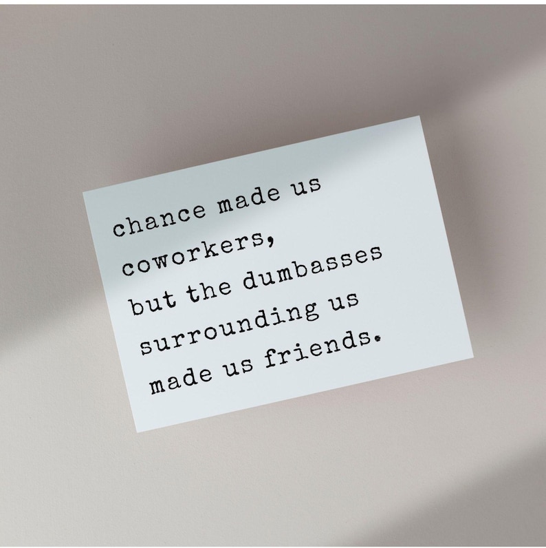 Small Cards Rude Co Worker Funny Coworker Printable Card, Office Humor Greeting Card, Coworker ...