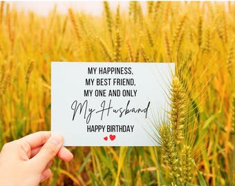 Birthday Card for Husband, Husband Birthday Card, Printable Happy Birthday Husband, Romantic Birthday Card For Love Of My Life,Digital File