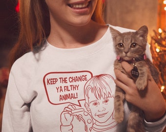 Keep the change ya Filthy Animal Alternative Funny Christmas Jumper Inspired from Home Alone Movie Quality Sweatshirt Same Day Shipping