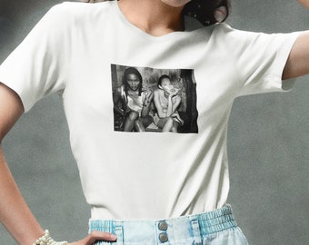 Naomi Campbell Kate Moss Y2K Baby T Shirt Celebrity Inspired - Aesthetic Top for Women