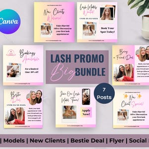 Lash Flyer Collection | Pink Y| Beauty Business Marketing | Lash Artist Digital Products | Lash Business Branding Kit | New Client Flyer
