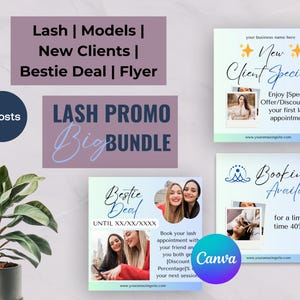 Lash Flyer Collection | Blue | Beauty Business Marketing | Lash Artist Digital Products | Lash Business Branding Kit | New Client Flyer