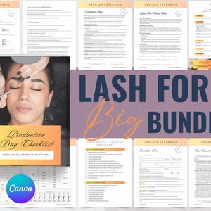 Lash Form Big Bundle - Orange - Client Intake Forms - Lash Consent Forms - Editable Templates for Lash Salons - Digital Templates