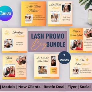 Lash Flyer Collection | Orange | Beauty Business Marketing | Lash Artist Digital Products | Lash Business Branding Kit | New Client Flyer