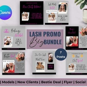 Lash Flyer Collection | Black | Beauty Business Marketing | Lash Artist Digital Products | Lash Business Branding Kit | New Client Flyer
