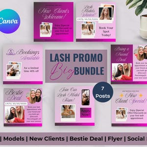 Lash Flyer Collection | pink | Beauty Business Marketing | Lash Artist Digital Products | Lash Business Branding Kit | New Client Flyer