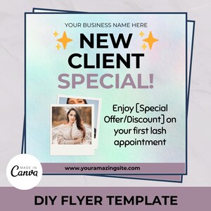 New Lash Client Special Flyer – Elegant Template for New Clients | Beauty Business Marketing | Lash Artist Digital Products | Lash Tech