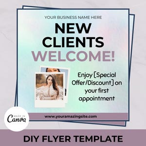 New Client Welcome Flyer – Book Now Flyer, Hair Booking Flyer, Makeup Braid Nail Makeup Flyer, Wedding Makeup Template, Beauty Client Flyer