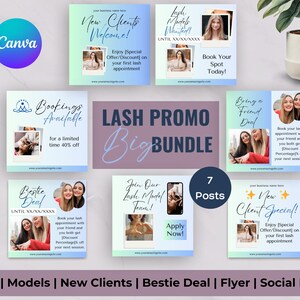 Lash Flyer Collection | Blue | Beauty Business Marketing | Lash Artist Digital Products | Lash Business Branding Kit | New Client Flyer