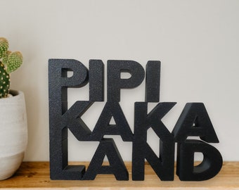 Pipa Kaka Land Sign - Standing Toilet Sign Decoration - 3D Printed