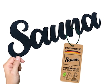 Sauna Türschild - Sauna Zubehör - Deko Schild - Wanddeko - Wichtel Geschenk - Sauna Welt - Saunazubehör Fass - Wellness Deko aus Kunststoff