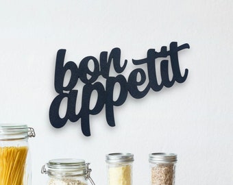 Bon Appetit sign - decorative lettering & wall decoration - wall decoration kitchen - Bon Appétit kitchen door sign