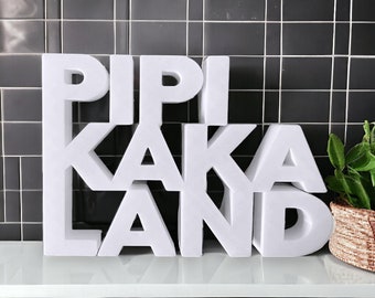 Pipa Kaka Country Sign - Décoration de signe de toilette - Imprimé en 3D