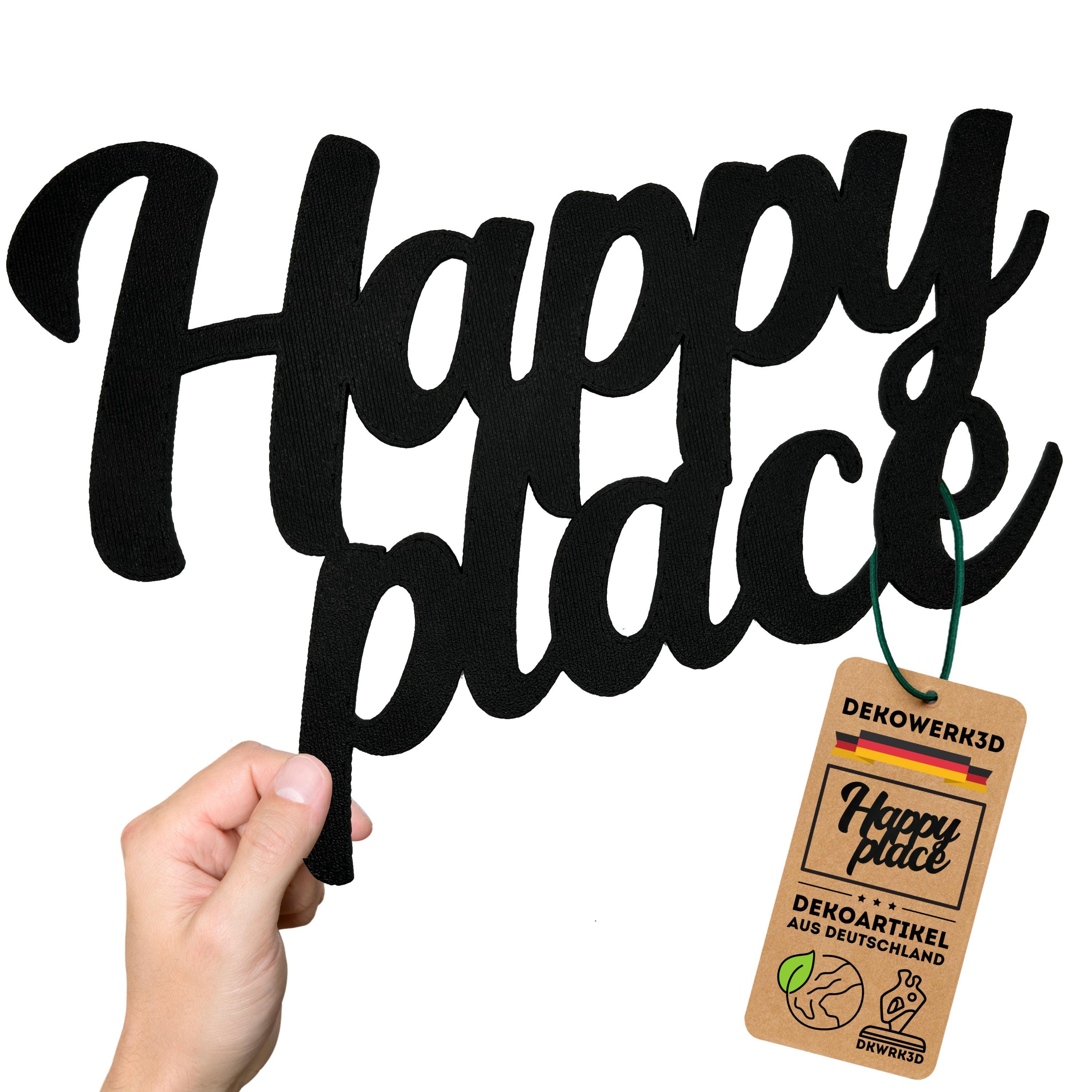 Woodsign Wandschild 'This Is Our Happy Place' – Vintage-Design, 30x15 Cm, Mit Aufhängeseil
