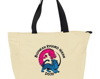 Bujinkan Ryuuko Hikan Dojo – Pink Dragon & Blue Tiger Martial Arts Zip Tote