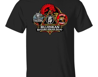 Bujinkan Ryuuko Hikan Dojo Training Shirt – Dragon, Tiger & Bujin Crest